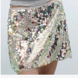 Zara sequin mini skirt NWT